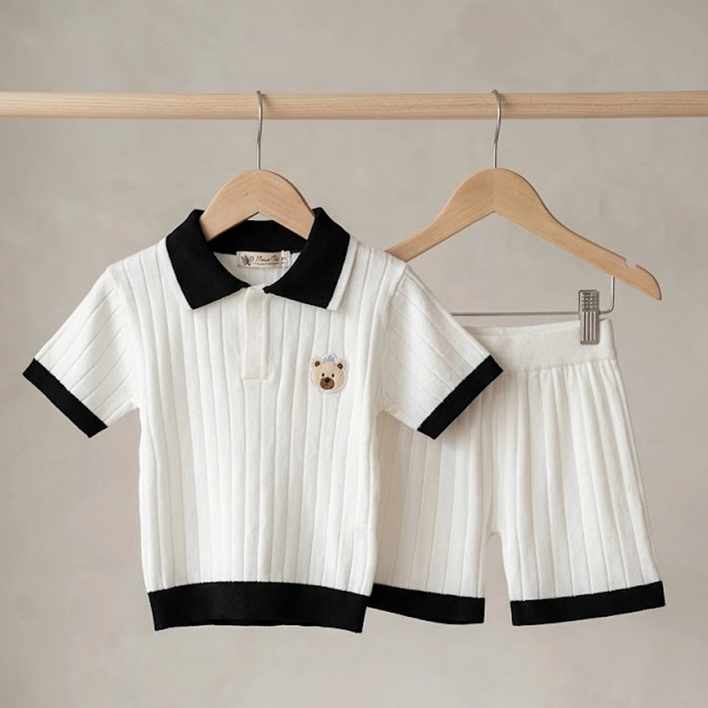Ribbed Polo Set | Ages 1Y–4Y