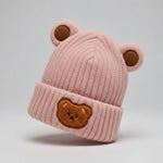 Teddy-Ear Knitted Winter Beanie | 2Y–5Y