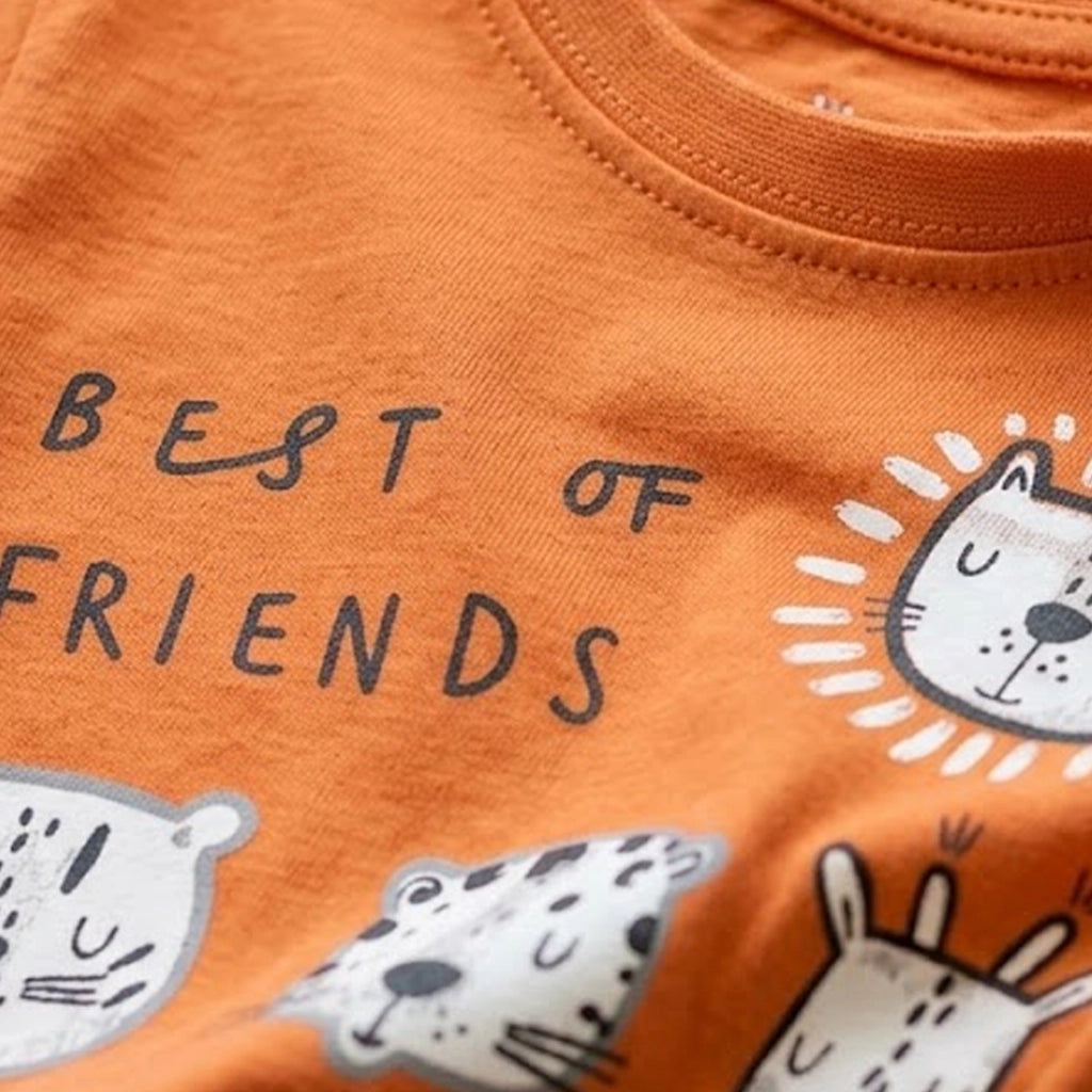 طقم صيفي ولادي “Best Friends” برسومات الحيوانات | من 1 لـ 3 سنوات