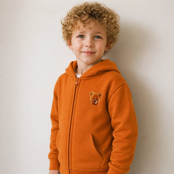 Teddy Badge Zip-Up Fleece Jacket