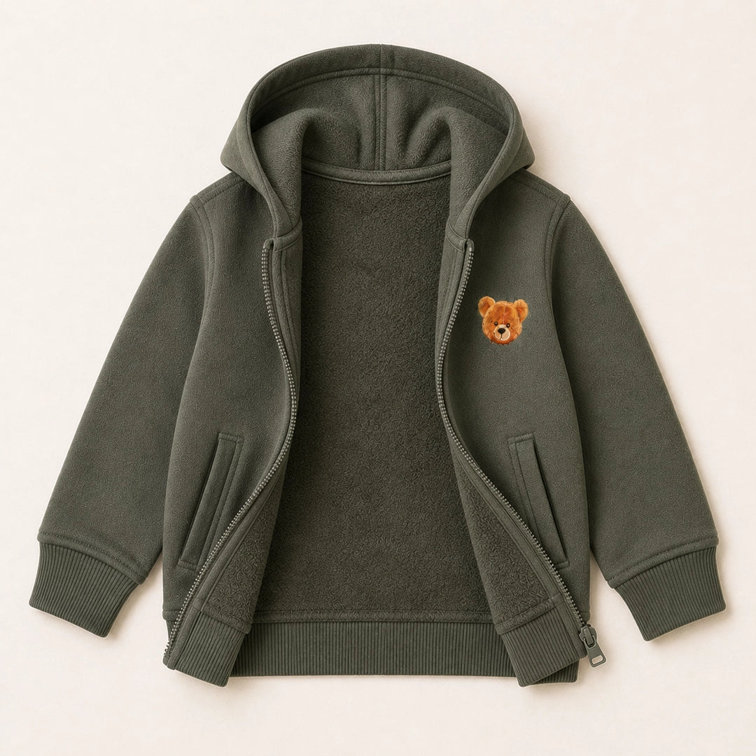 Teddy Badge Zip-Up Fleece Jacket