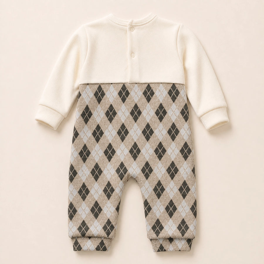 Cozy Check Dungaree Set