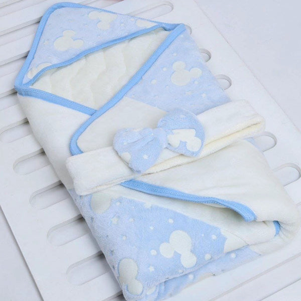 Baby Glow-in-the-Dark Swaddle Blanket with Bow | Newborn