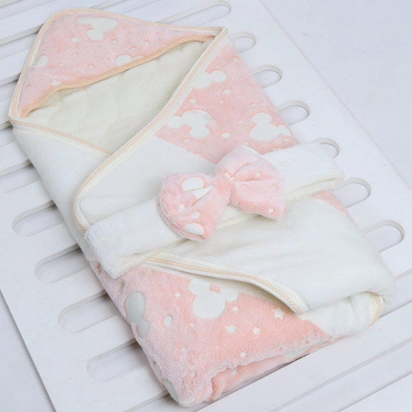 Baby Glow-in-the-Dark Swaddle Blanket with Bow | Newborn