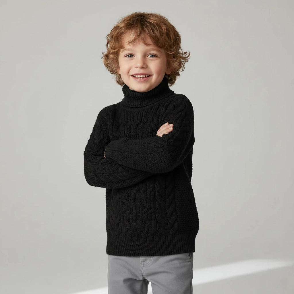 Classic Cable-Knit Turtleneck Pullover | Ages 2Y-6Y