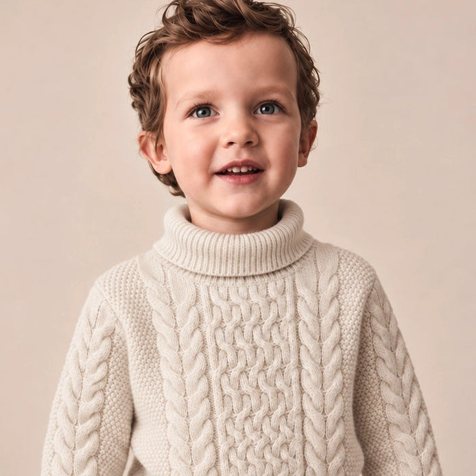 Classic Cable Knit Turtleneck Pullover