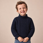 Classic Cable Knit Turtleneck Pullover