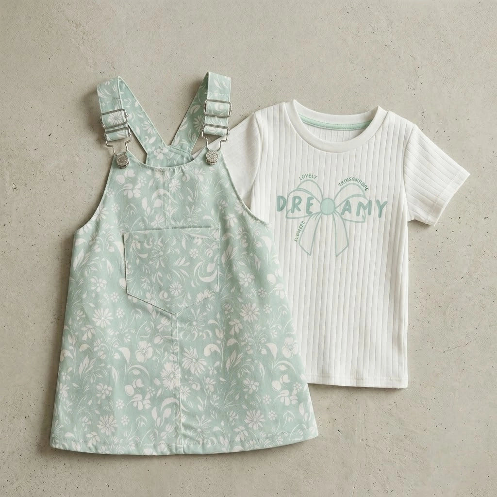 Floral Overall Dress Set | Ages 12M-30M