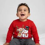 Christmas Reindeer & Snowman Pullover | 3M–24M