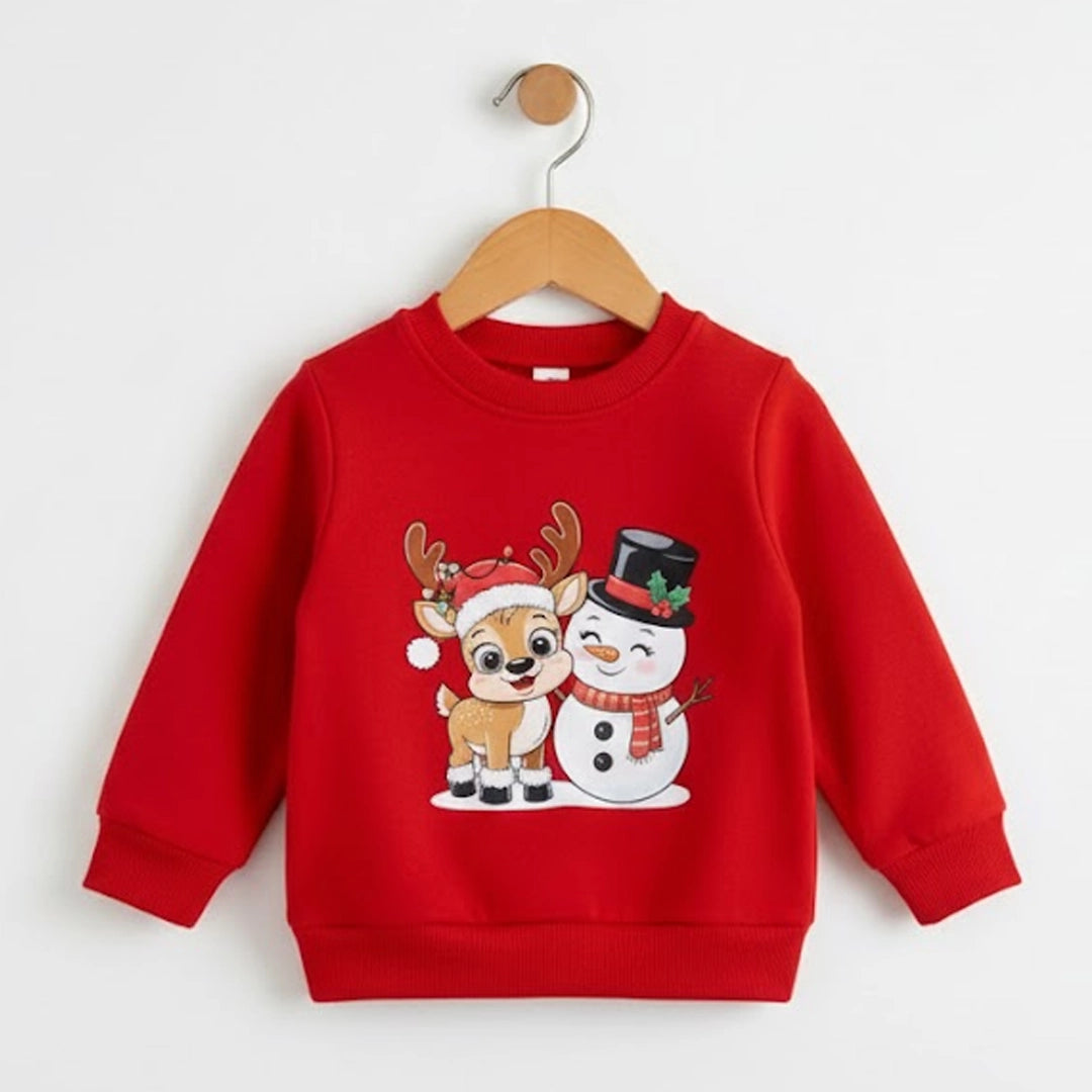 Christmas Reindeer & Snowman Pullover | 3M–24M
