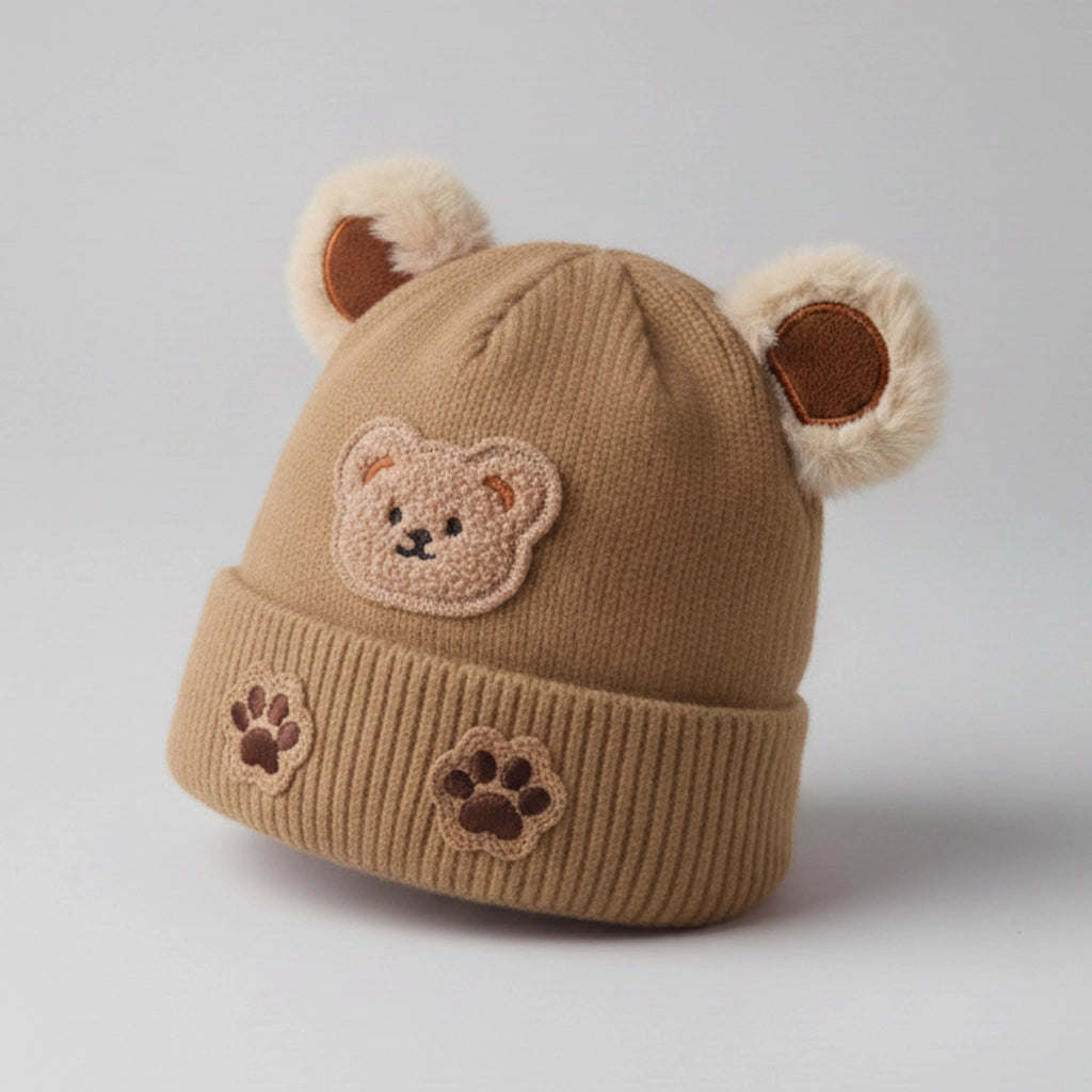 Teddy Paw Knit Beanie | Ages 0–2Y