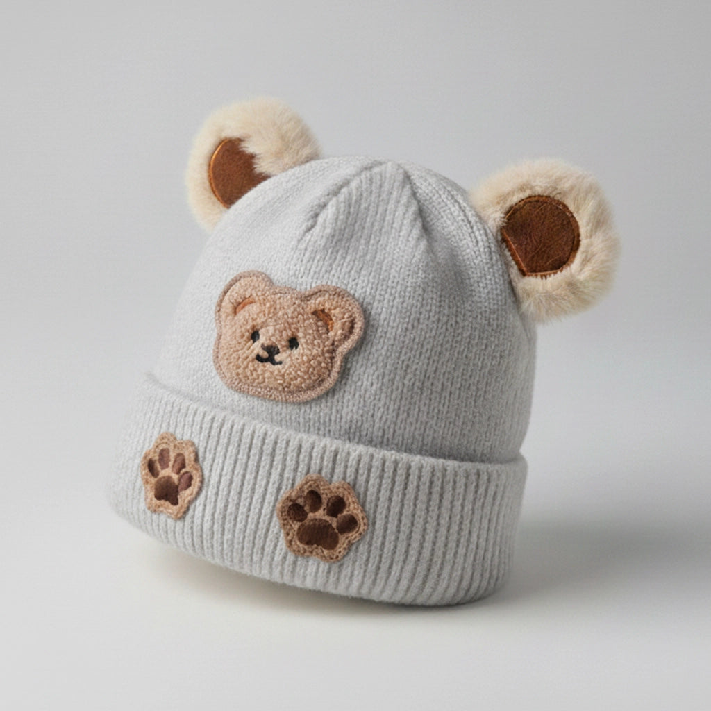 Teddy Paw Knit Beanie | Ages 0–2Y