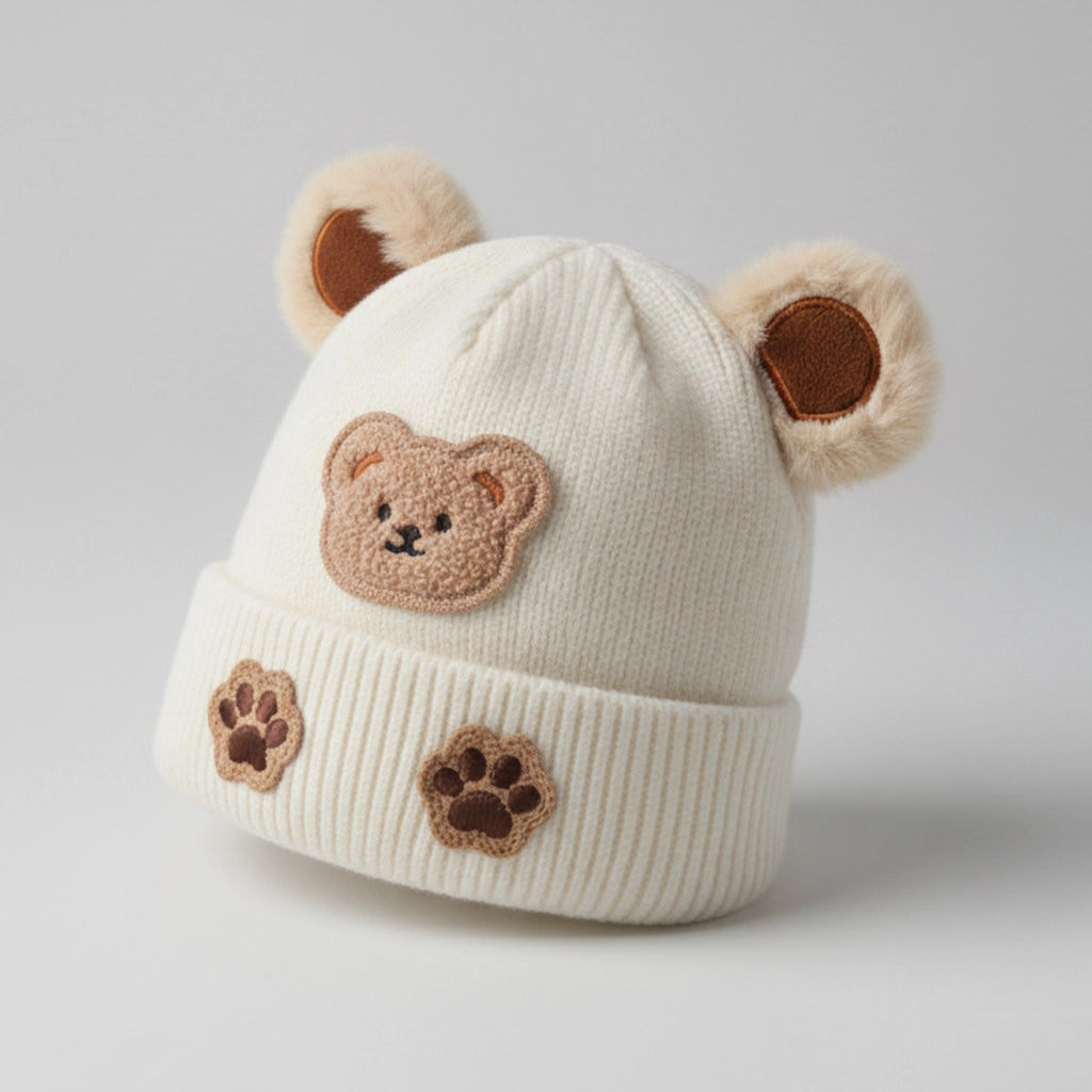 Teddy Paw Knit Beanie | Ages 0–2Y
