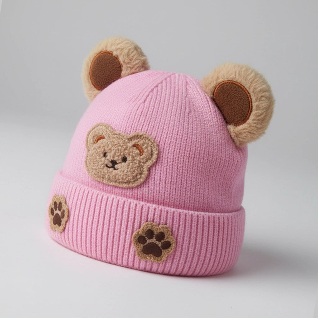 Teddy Paw Knit Beanie | Ages 0–2Y
