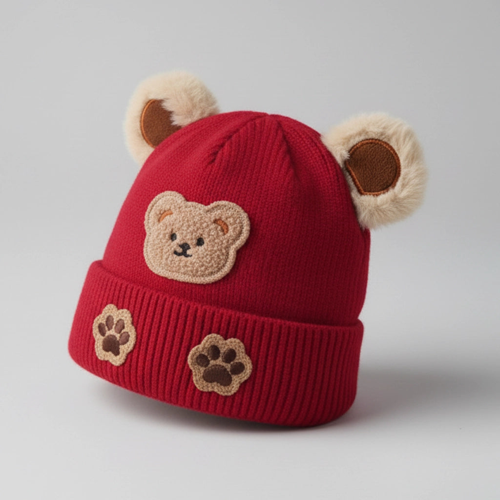 Teddy Paw Knit Beanie | Ages 0–2Y