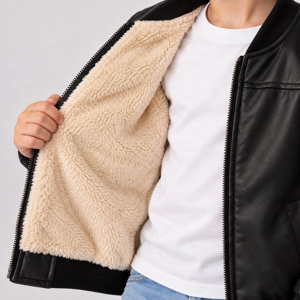 Maverick Faux Leather Bomber Jacket