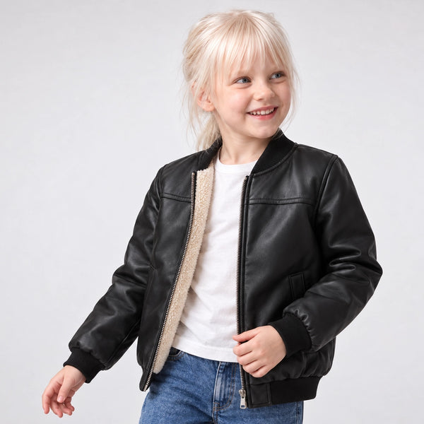 Maverick Faux Leather Bomber Jacket