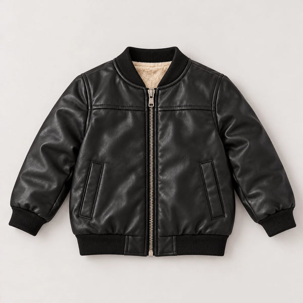Maverick Faux Leather Bomber Jacket