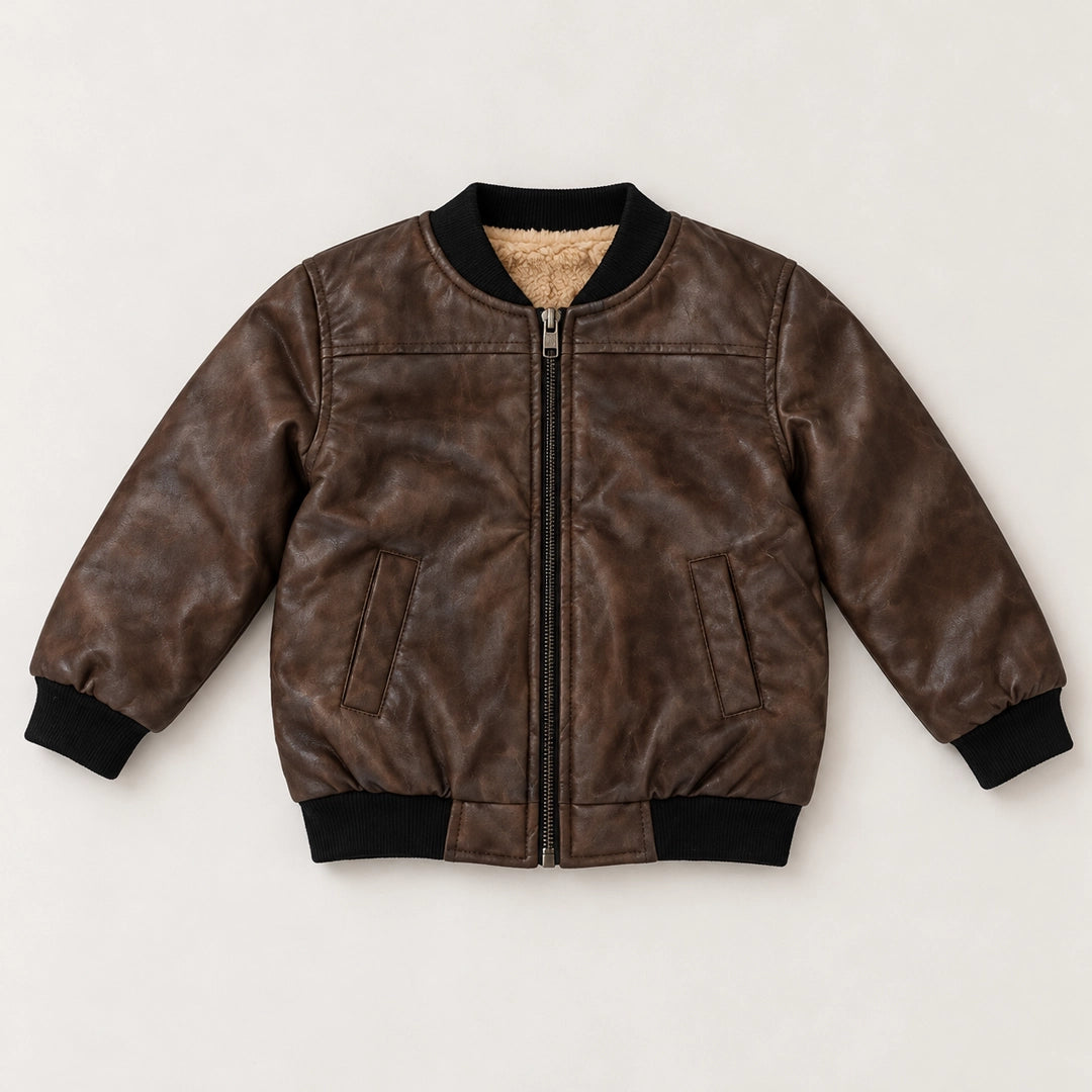 Maverick Faux Leather Bomber Jacket