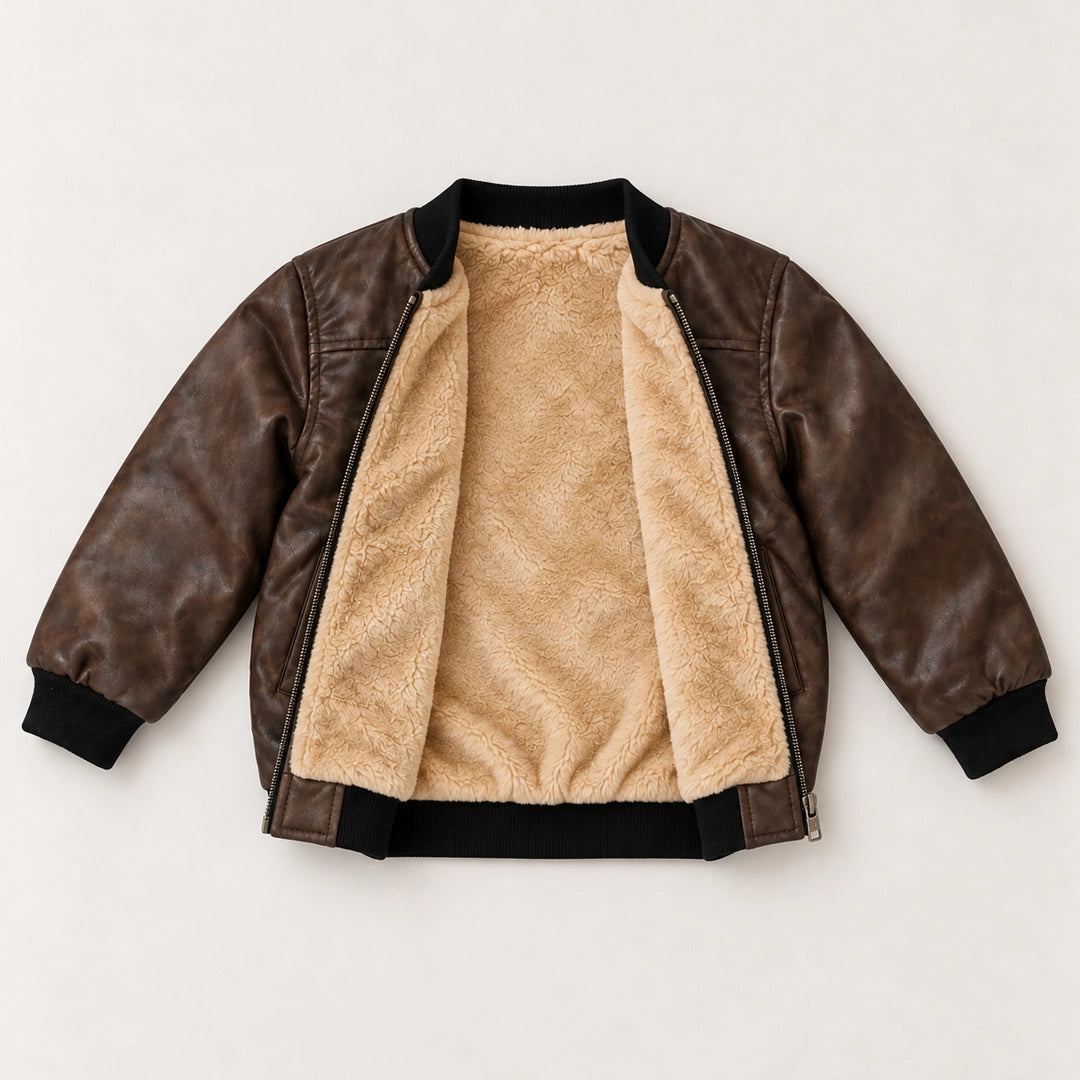 Maverick Faux Leather Bomber Jacket