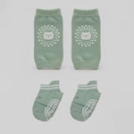 Baby Anti-Slip Walking Socks + Cushioned Knee Pads Set | 6–18M