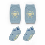Baby Anti-Slip Walking Socks + Cushioned Knee Pads Set | 6–18M