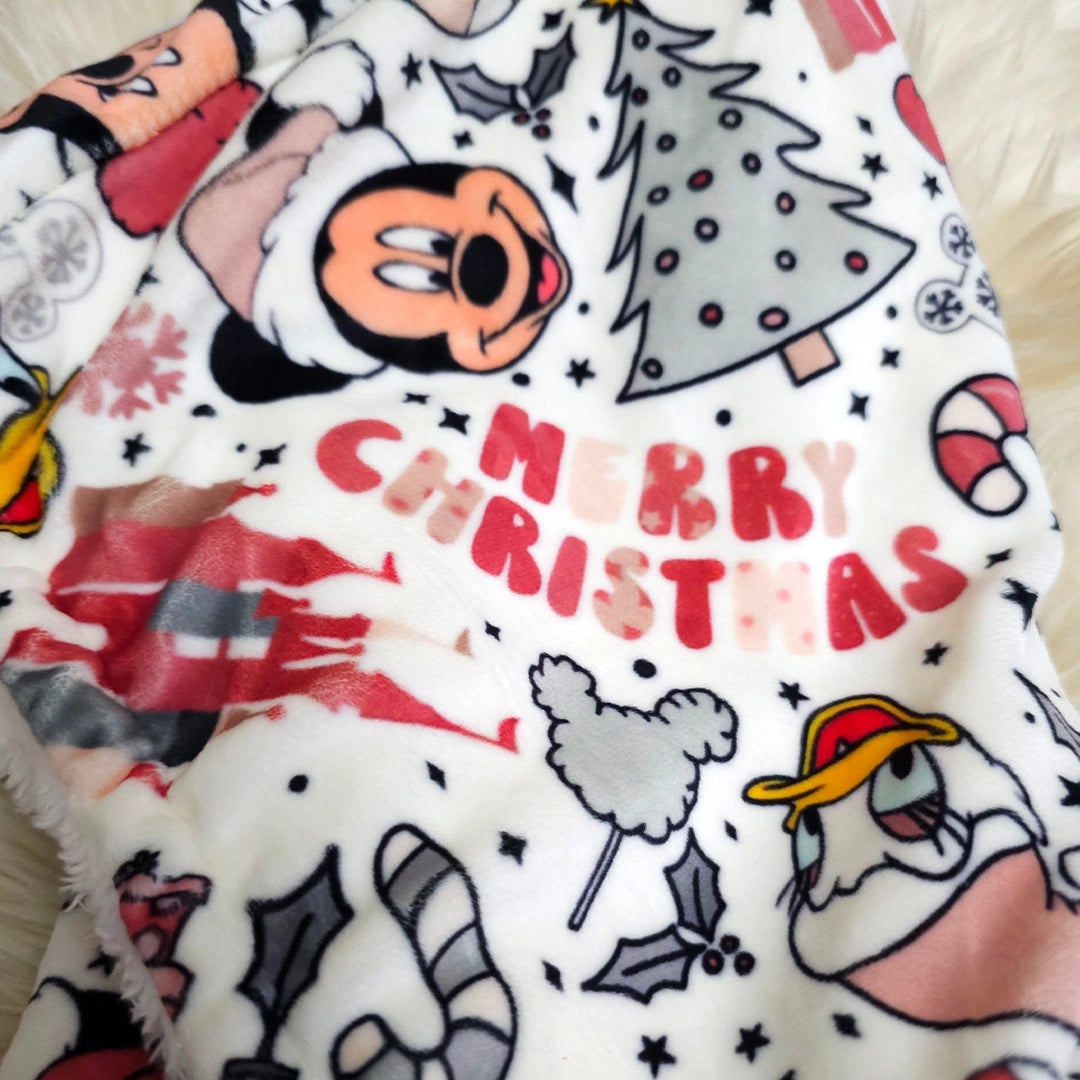 Christmas Cartoon Onesie with Hood & Double Zipper | Ages 0M–18M