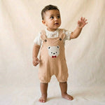 Bear Muslin Overall Set | Ages 0M–12M
