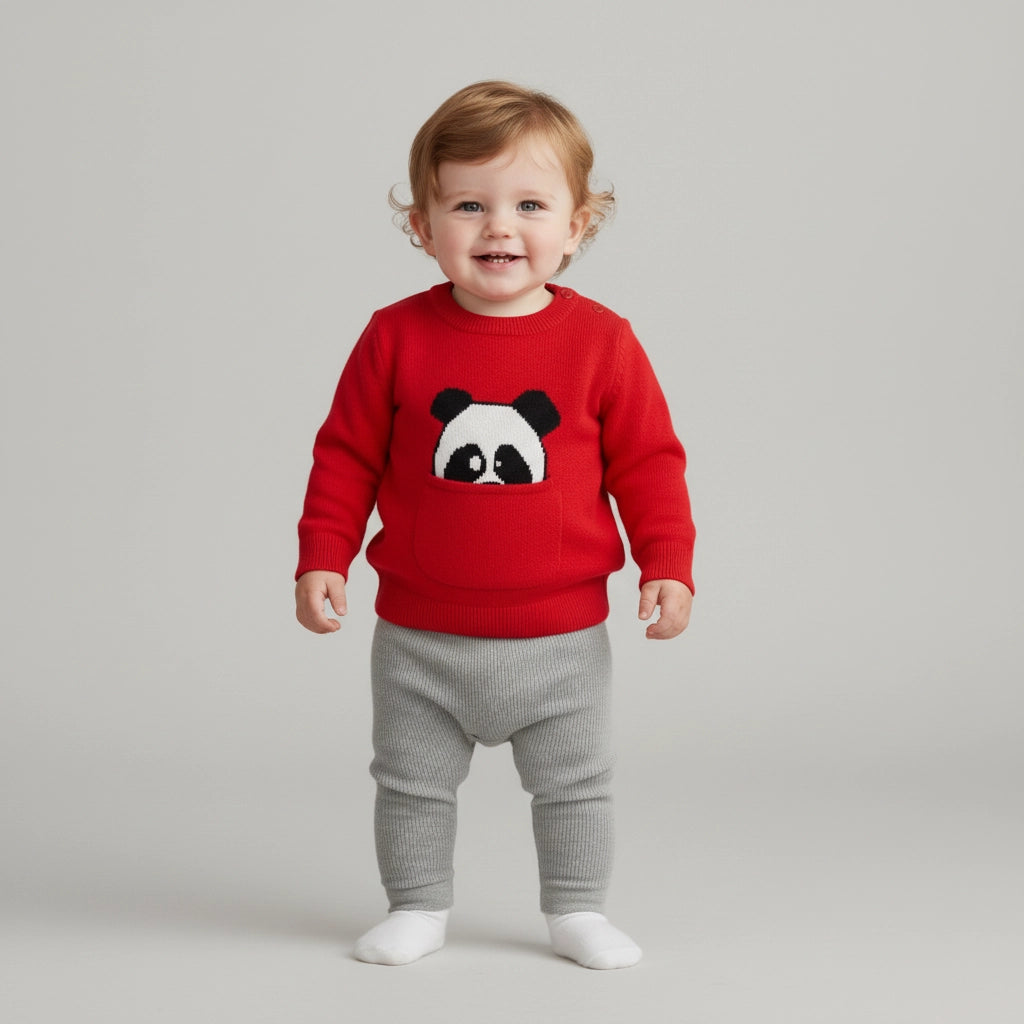 Peek-a-Boo Panda Pullover | Ages 6M-24M