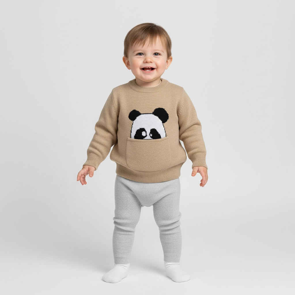Peek-a-Boo Panda Pullover | Ages 6M-24M