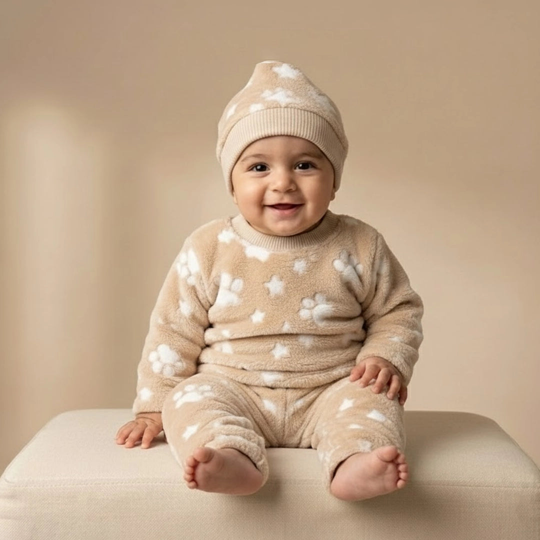 Paws & Stars Glow-in-the-Dark Winter Pajama Set | Ages 3M–12M