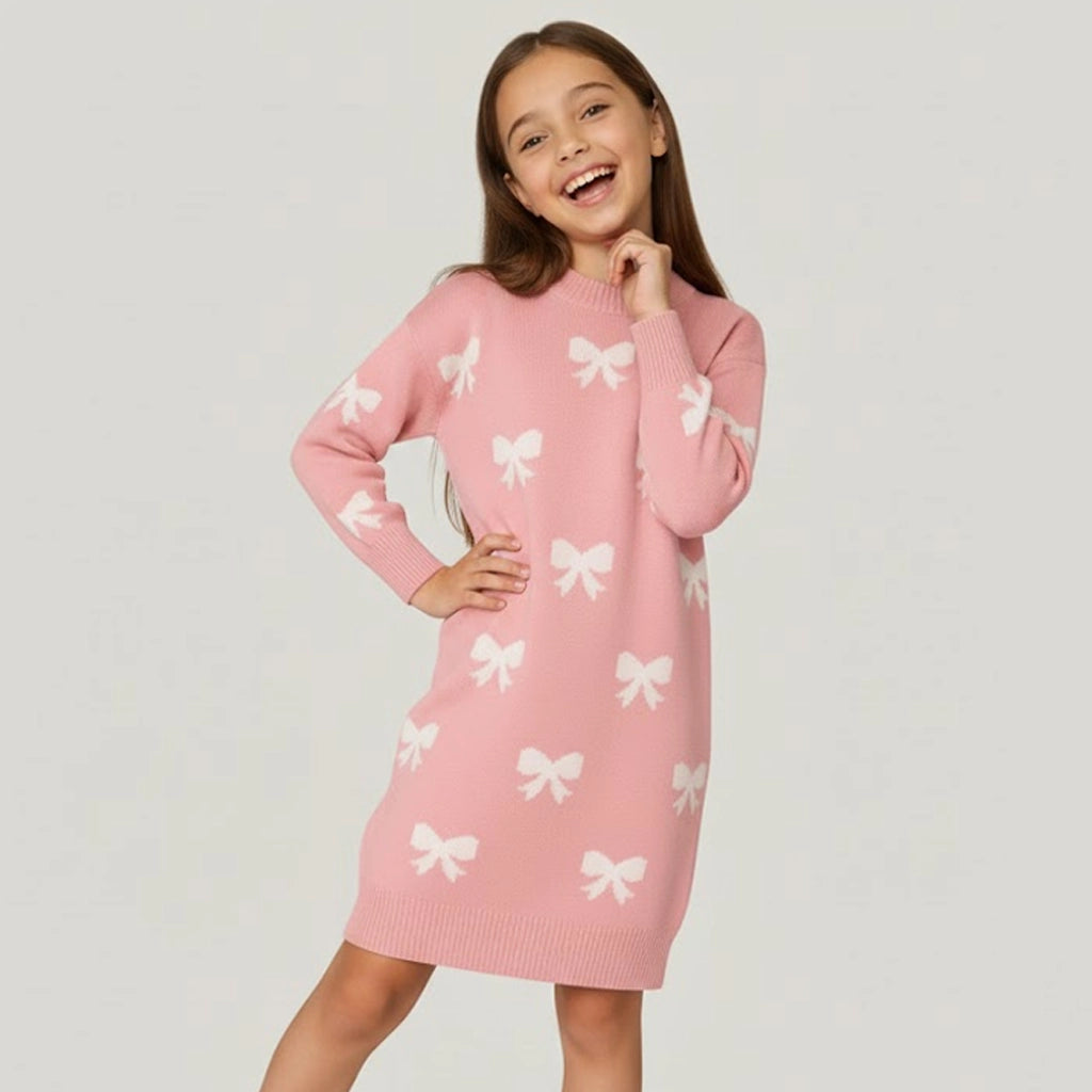 Bow Bliss Sweater Dress | Ages 4Y–10Y