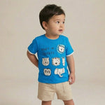 طقم صيفي ولادي “Best Friends” برسومات الحيوانات | من 1 لـ 3 سنوات