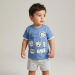 طقم صيفي ولادي “Best Friends” برسومات الحيوانات | من 1 لـ 3 سنوات