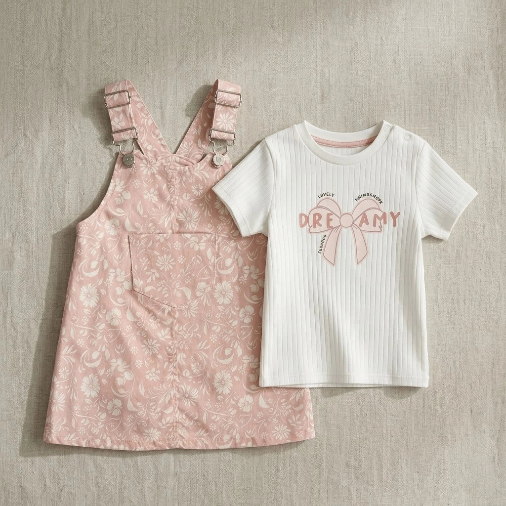 Floral Overall Dress Set | Ages 12M-30M