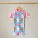 Cat Print One-Piece Swimsuit | UPF 50+ Protection | Ages 3M–18M