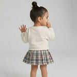 Flower Girl Sweater & Plaid Skirt Set | Ages 1Y–5Y