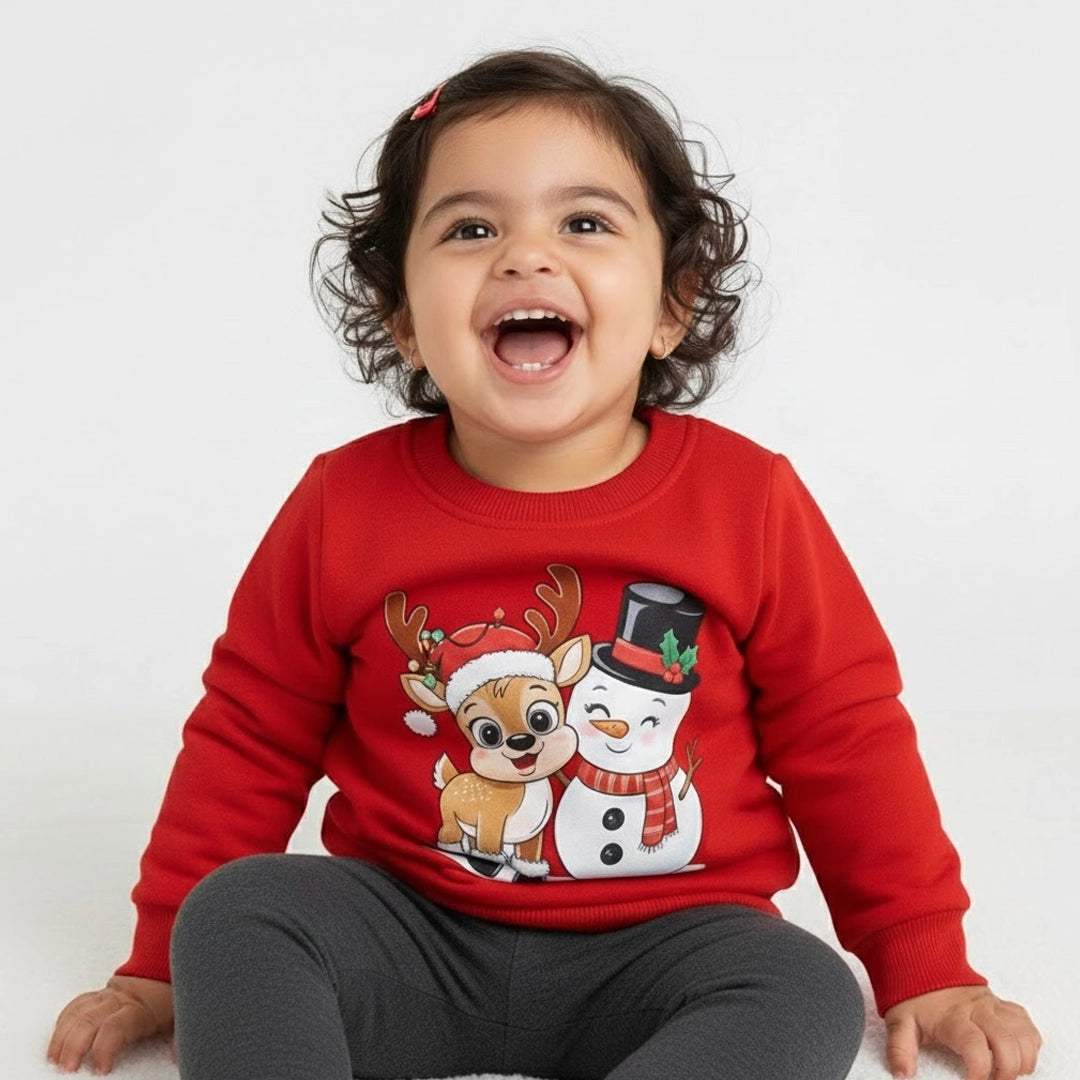Christmas Reindeer & Snowman Pullover | 3M–24M