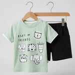 طقم صيفي ولادي “Best Friends” برسومات الحيوانات | من 1 لـ 3 سنوات
